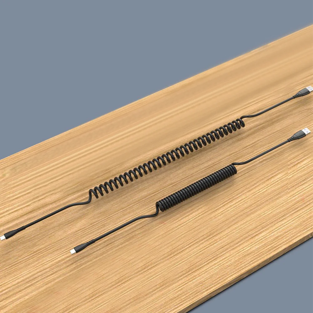 

Usb C Coiled Cable Usb-c Cord Metal Car Extension Charging Fast Charge Phone Part Cables