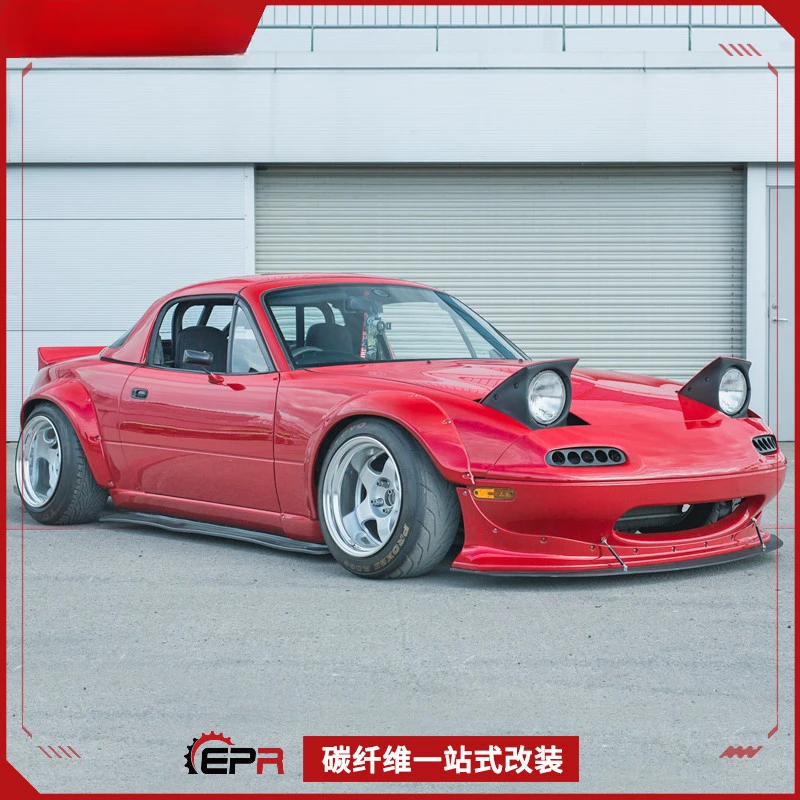 Für Mazda MX5 Miata NA Carbon Fiber Rocket Bunny Wide Body Kit – kleine Surround- und Vorder-/Hinterradbögen