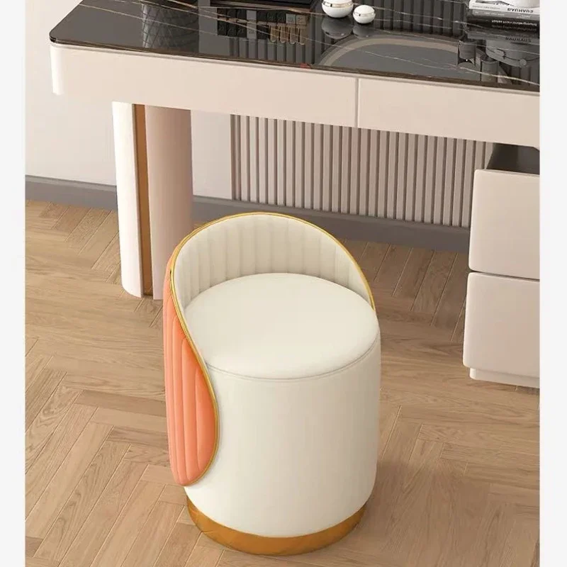 Nordic Makeup Stool Rotating Bedroom Household Small Stool Backrest Ottomans Dressing Stools Nail Stools Light Luxury Ottomans