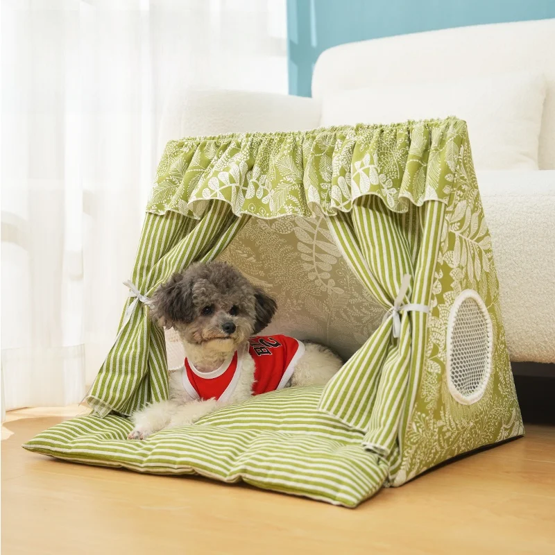 

Removable And Washable Tent House Teddy Dog House Summer Dog House Four Seasons Universal Half-Closed Pet Supplies