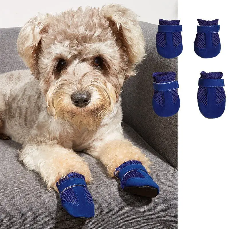 X1 Spring and summer comfortable breathable dog shoes set of four anti-skid Teddy Bichon indoor shoe covers soft bottom shoes