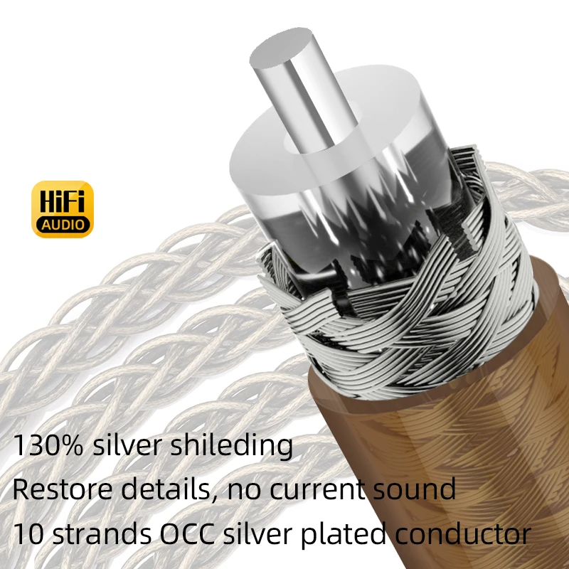 ATAUDIO HiFi OCC كابل مطلي بالفضة 5 Pin DIN & RCA فونو الأقراص الدوارة كابل تناظري مع كابل أرضي