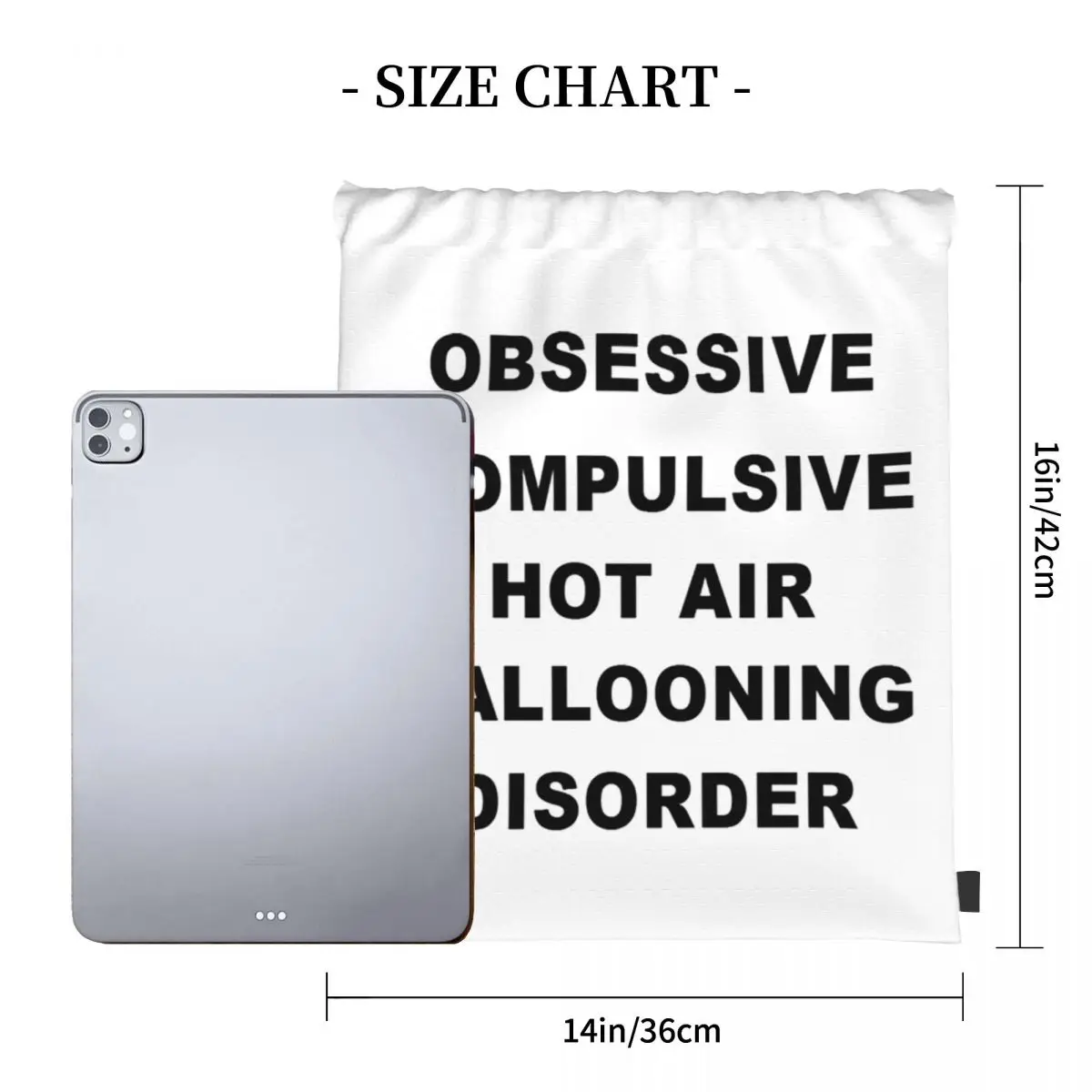 Obsessive Compulsive Hot Air Ballooning Disorder Backpacks Portable Drawstring Bundle Pocket Sports Bag Book Bags Travel School