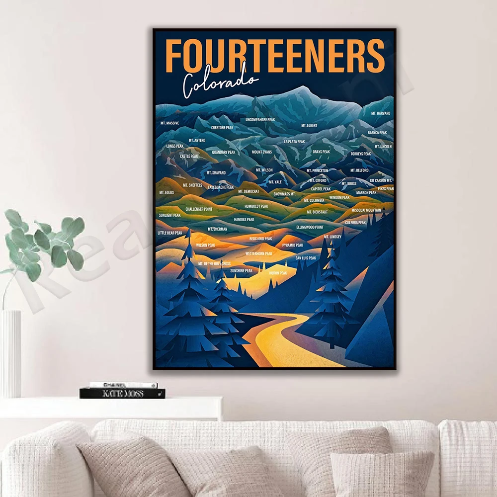 Foteeners Colorado Poster, Knowledge Poster Decorative Canvas Print Landscape Poster