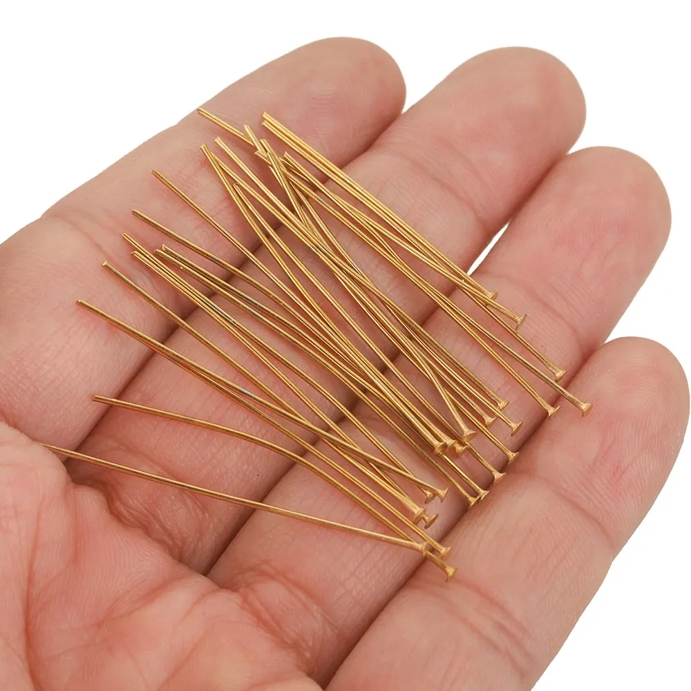 20pcs 20-70MM PVD Stainless Steel Eye Flat Ball Head Pins Needle for Beads Earrings Crafts Connector Jewelry Making Materials image 4