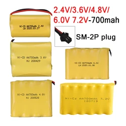 NICD Battery 700MAH 2.4V/ 3.6V/ 4.8V/ 6V/ 7.2V battery for RC Toys Cars Trucks Tank Replaceable NI-CD Battery with SM plug