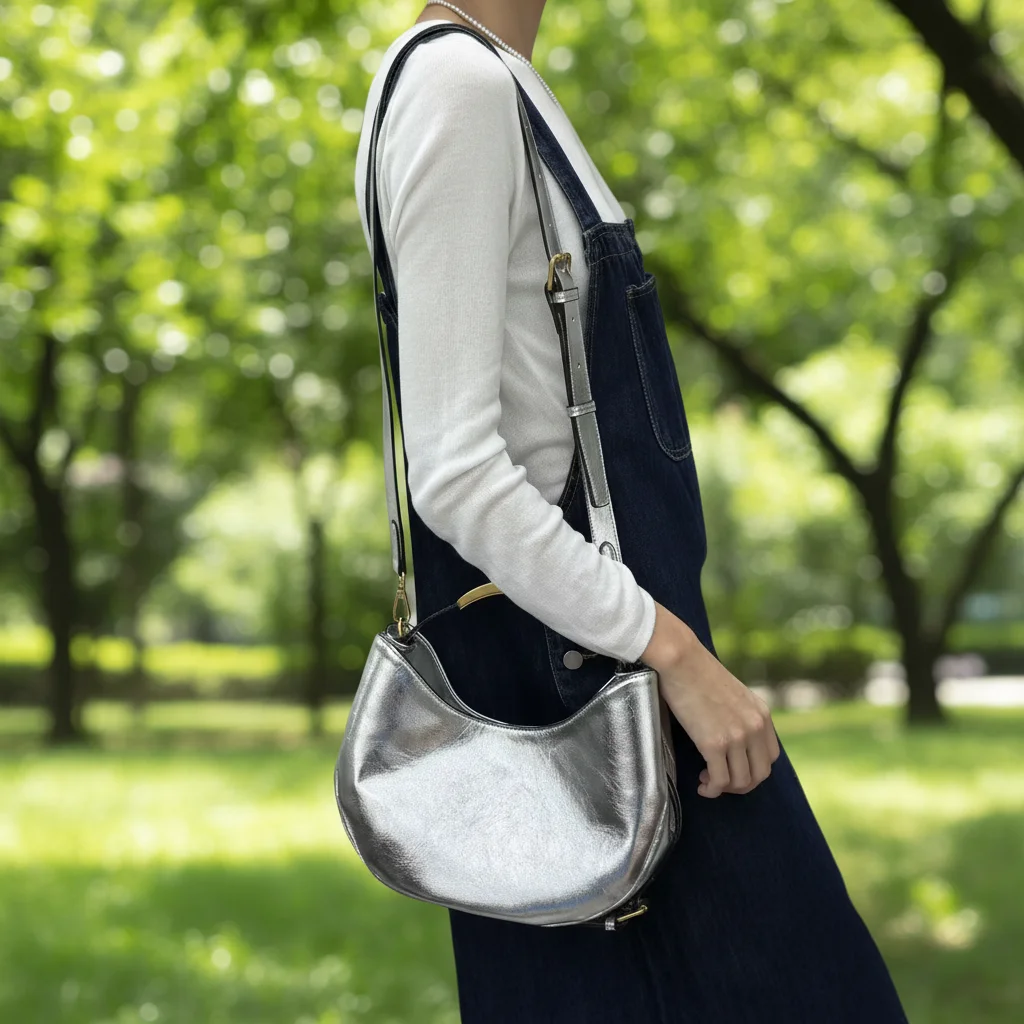 2026 New Big Brand Pea Half Moon Crescent Bag French Niche Design Zipper Closure Handheld Shoulder Crossbody Saddle Women's Bag
