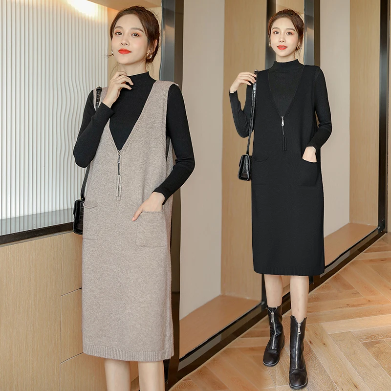 

Повседневный вязаный жилет больших размеров в корейском стиле, свободный, стройнящий, женская верхняя одежда, весна-осень, средней длины, без рукавов