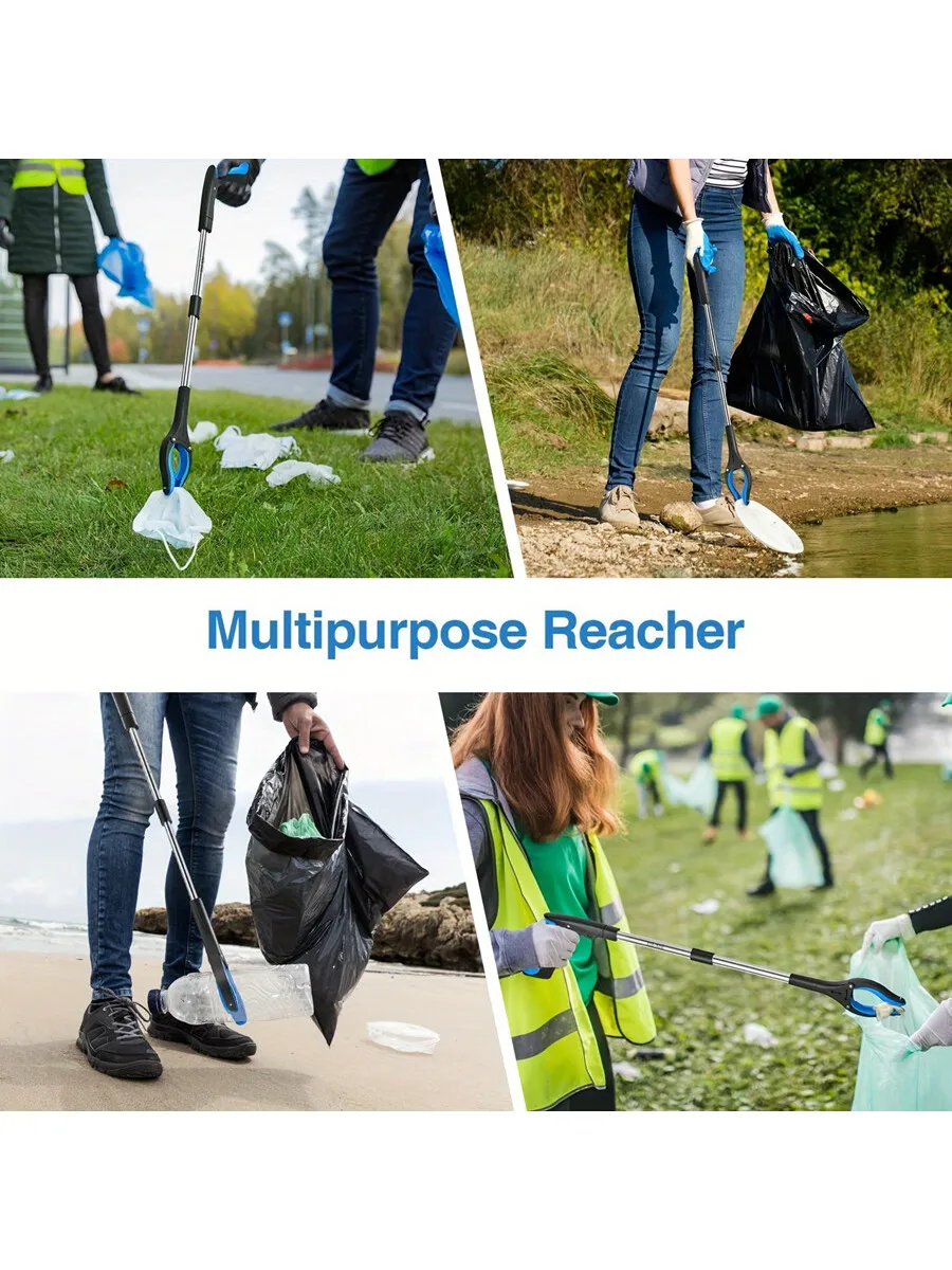 1pc Foldable Litter Reachers Pickers Pick Up Tools Gripper Extender Grabber Picker Collapsible Garbage Pick Up Tool Grabbers