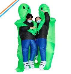 New Inflatable Costume Green Alien Adult Kids Funny Blow Up Suit Party Fancy Dress Unisex costume Halloween Costume