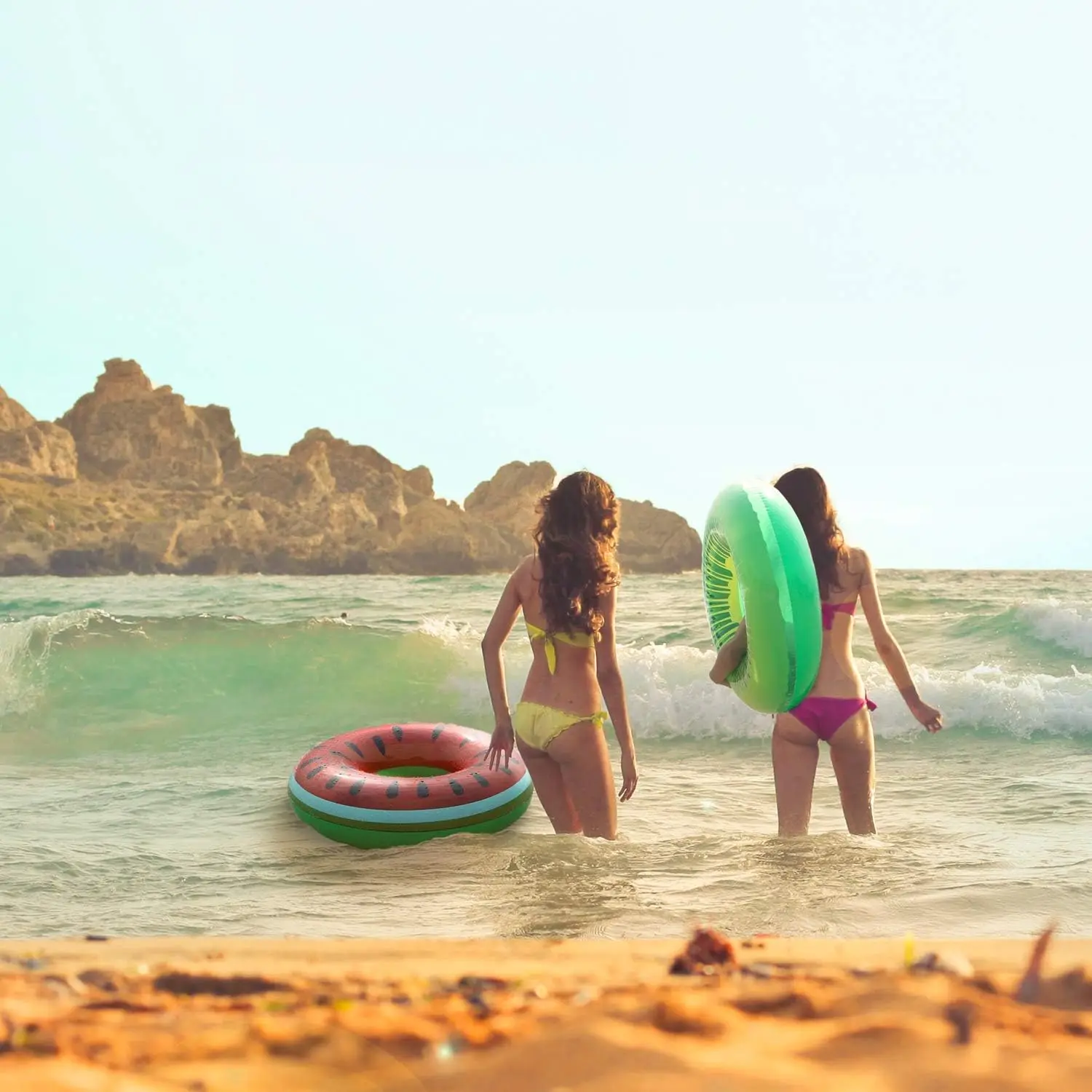 10 Pack Pool Floats สระว่ายน้ําเด็กว่ายน้ําหลอดแหวน (7 แพ็ค) 7 ชิ้น Inflatable Big Floaties ชายหาดว่ายน้ําของเล่น 3 ชิ้นลูกบอลชายหาดสําหรับ