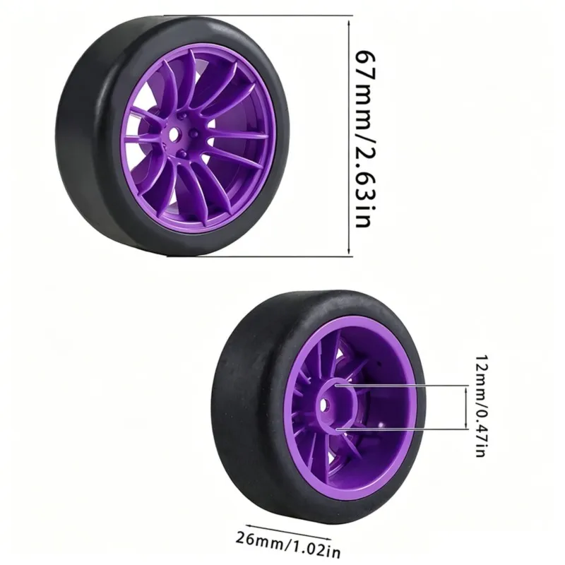 【NEW USER EXCLUSIVE】Replacement Parts For TRAXXAS Ford RC Rally Car- 4Pcs 1/10 Scale RC Rally Drift Slick Tires For MJX 10303 10