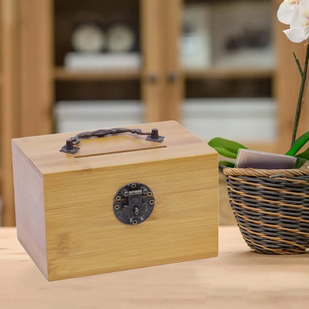 

Treasure Chest Wooden Box with Lock Container Handmade Wooden Money Box for Women Children Earrings Brooch Bracelets