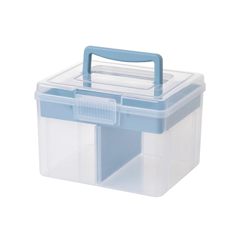 Stackable Craft Storage Box Plastic Adjustable Storage Containers with Carry Handle Transparent Containers  Dropship