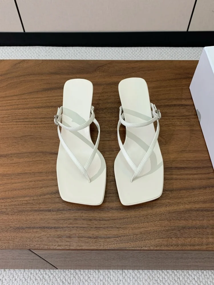 

2025 New High Heel Flip Flops Women's Headband Sandals Women's Summer New Brown Retro Style Sandals