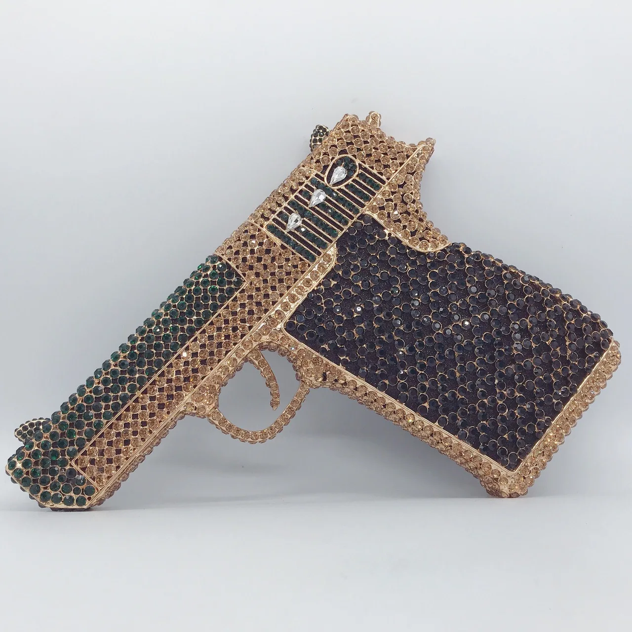 NONE Pistol Drop Rhinestone Bridal Clutch 6