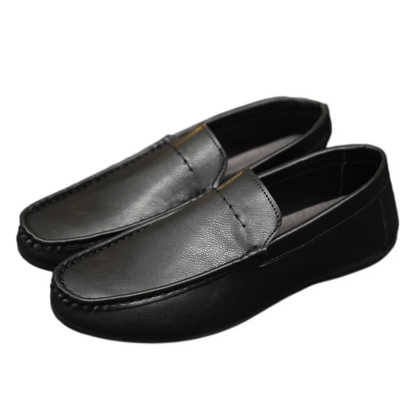 Men Shoes Loafers Casual Fashion PU Leather Moccasins Slip-On Driving Shoes Male Flats Comfort Work Footwear Black Size 39-46