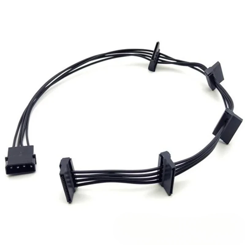 15Pin SATA/4PIN Power Supply Splitter Cable Hard Drive 1 Male To 5 Female Extension Power Cord for DIY PC Sever