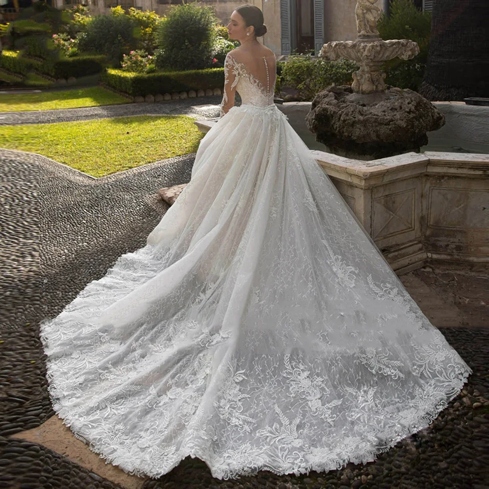 Vestidos de novia sexis personalizados con estampado de flores para mujer, vestidos de novia de sirena con escote en V y escote en forma de corazón, longitud para fregar, compromiso