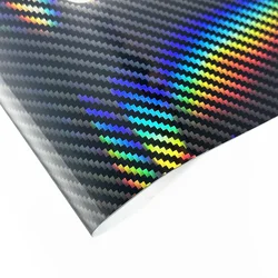 High Gloss Laser Black Carbon Fiber Vinyl Film  Motorcycle Body Stickers Rainbow Car Film Covers Accessories Wrap Foil Sticker