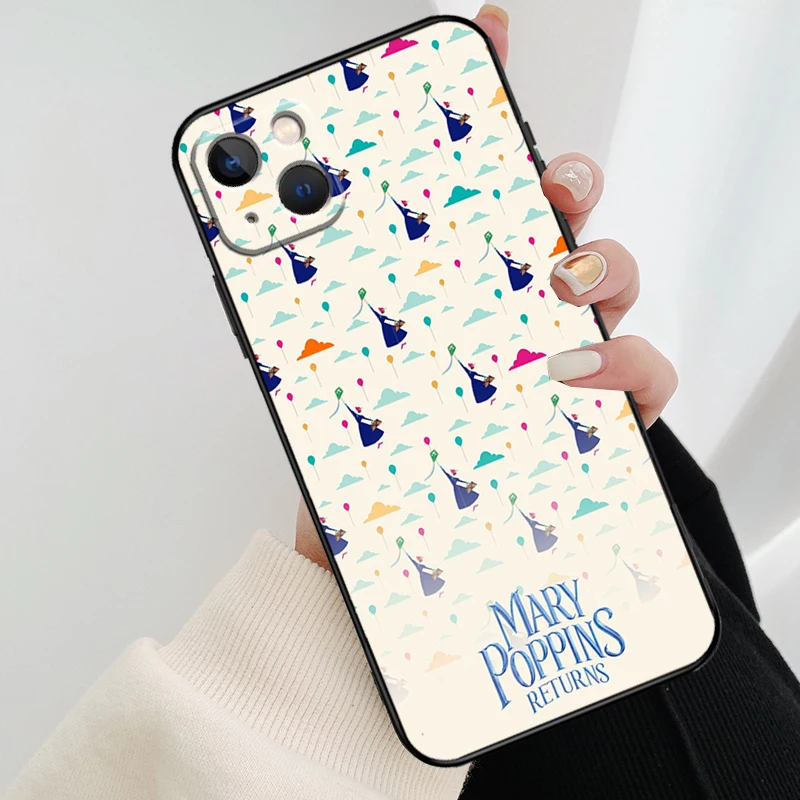 Mary Poppins Phone Case For iPhone 13 14 15 16 Pro Max 11 12 XS XR X Plus Shockproof Bumper Soft Cover