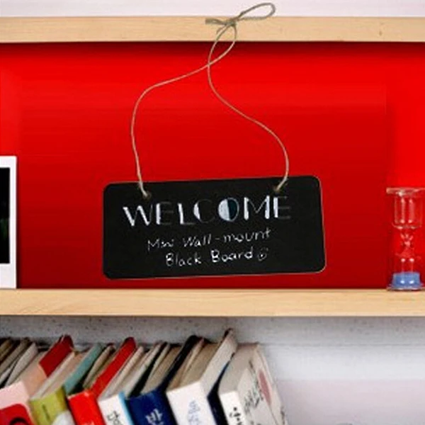 Imagem -02 - Mini Chalk Board Hanging Blackboard Retangular Quadro de Madeira Mensagem Writing Card Pcs