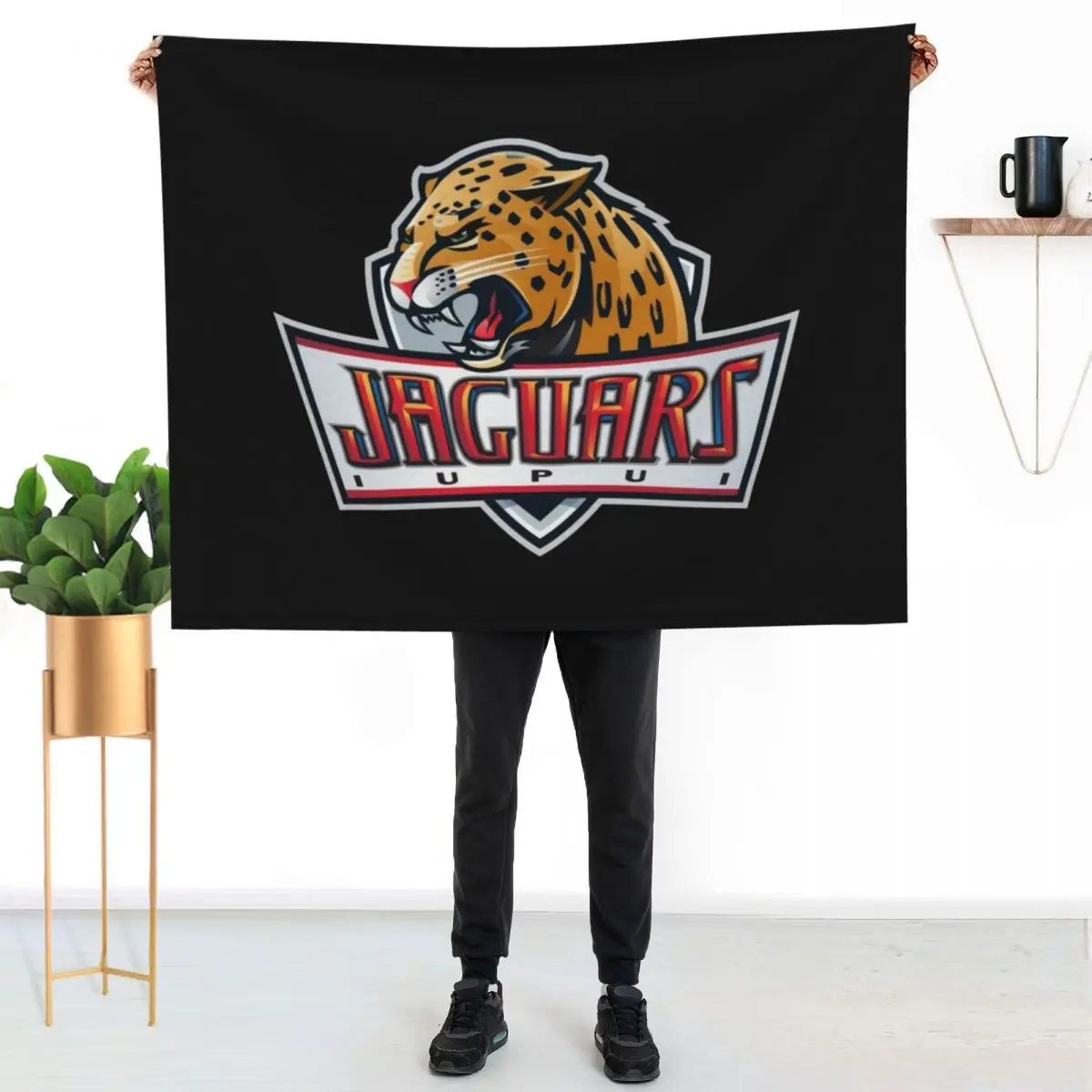 IUPUI Jaguars Throw Blanket sofa bed Softest Sofas Blankets For Sofas Tourist Baby Blankets