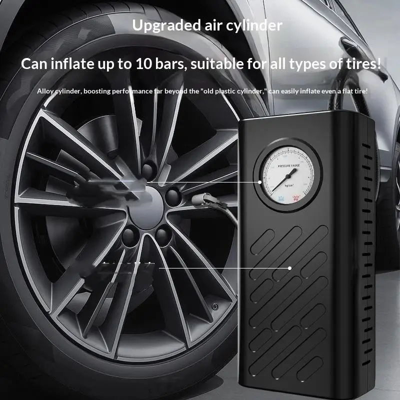 Portable Wireless Car Tire Inflator Fast Cold Inflation Accurate Digital Gauge for RV Motorcycle Camping Trip