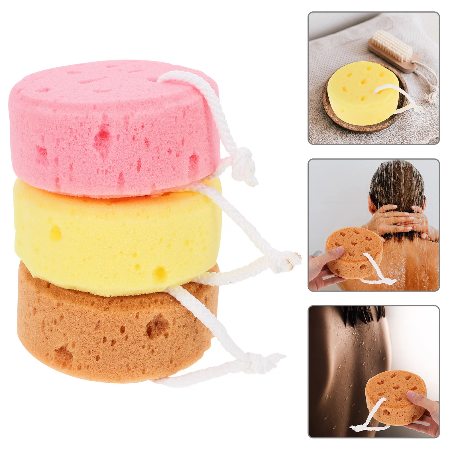 

3Pcs Body Sponge Honeycomb Shower Balls Lightweight Exfoliating Bath Back Scrubber Bathing Skin Cleaning Sponge