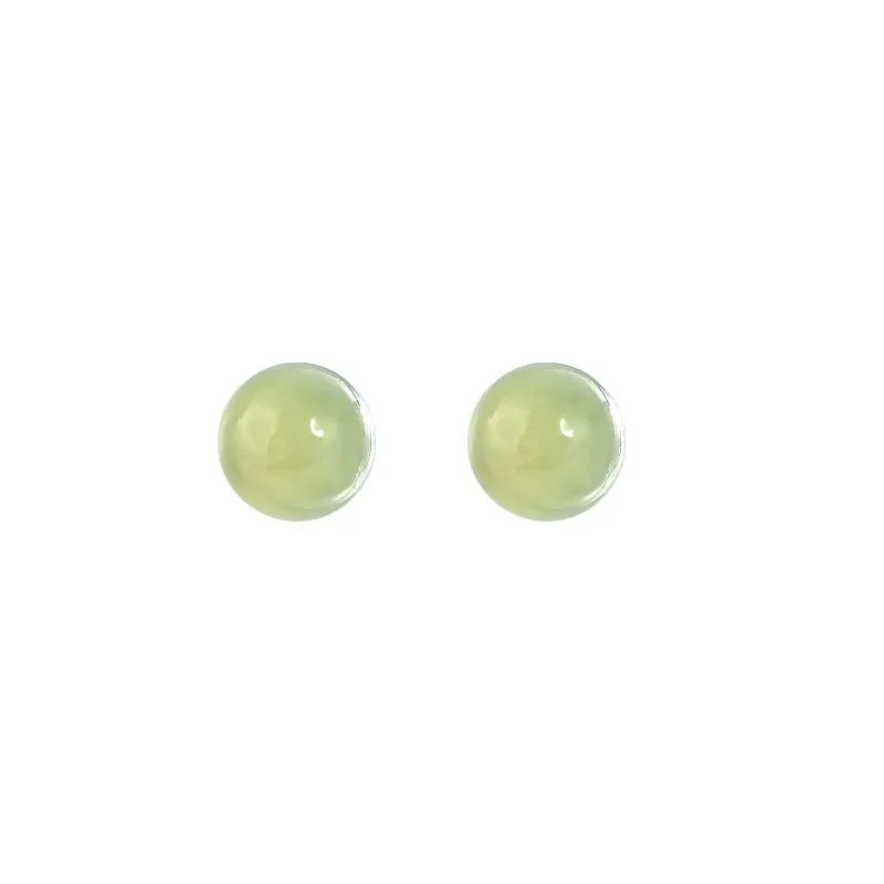 

S925 sterling silver Hetian jade stud earrings new Chinese antique niche design sense high sense earrings