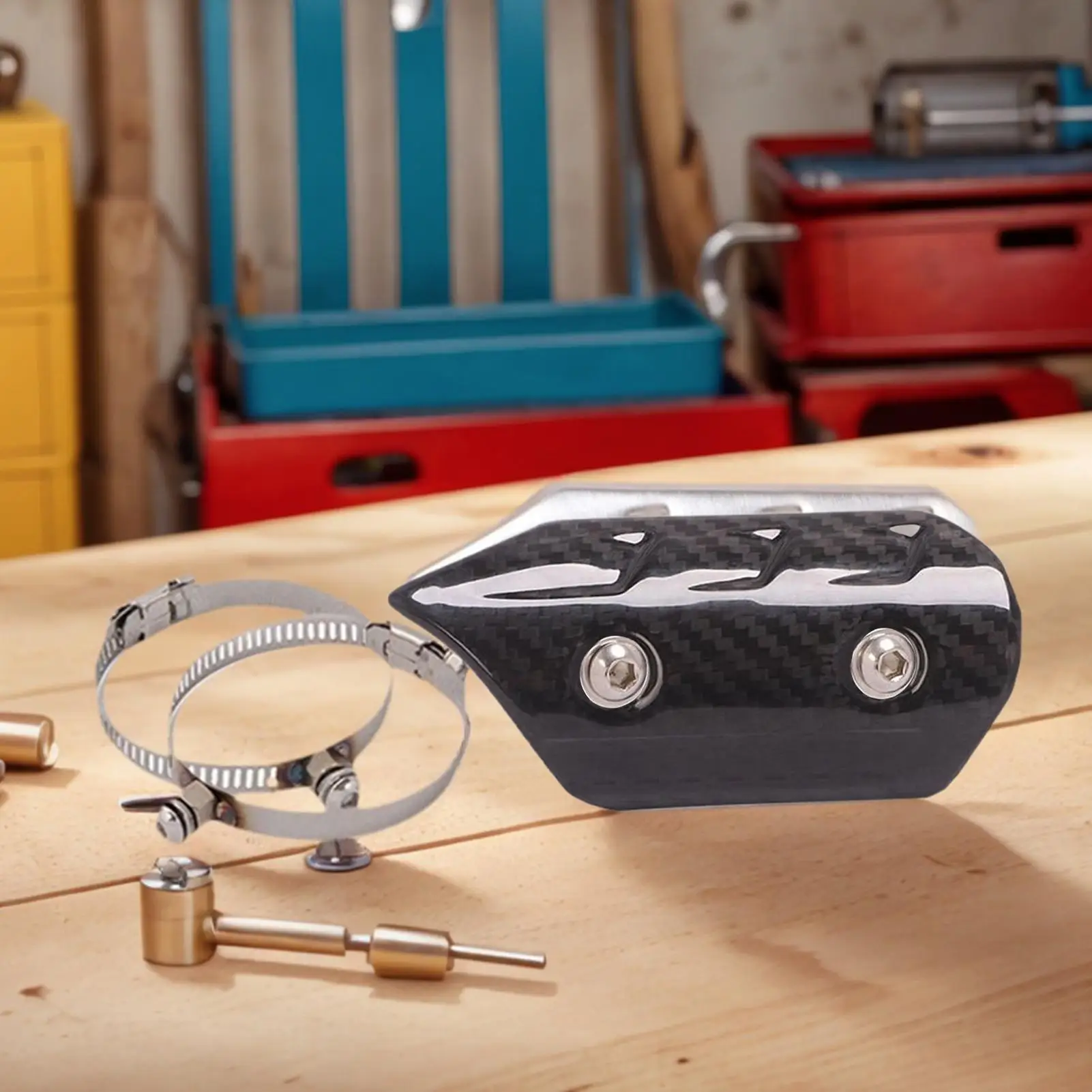 دراجة نارية العادم الحرارة درع السلامة ملموس حامي العادم الحرارة درع الخمار لركوب الحماية في الهواء الطلق تخفيف