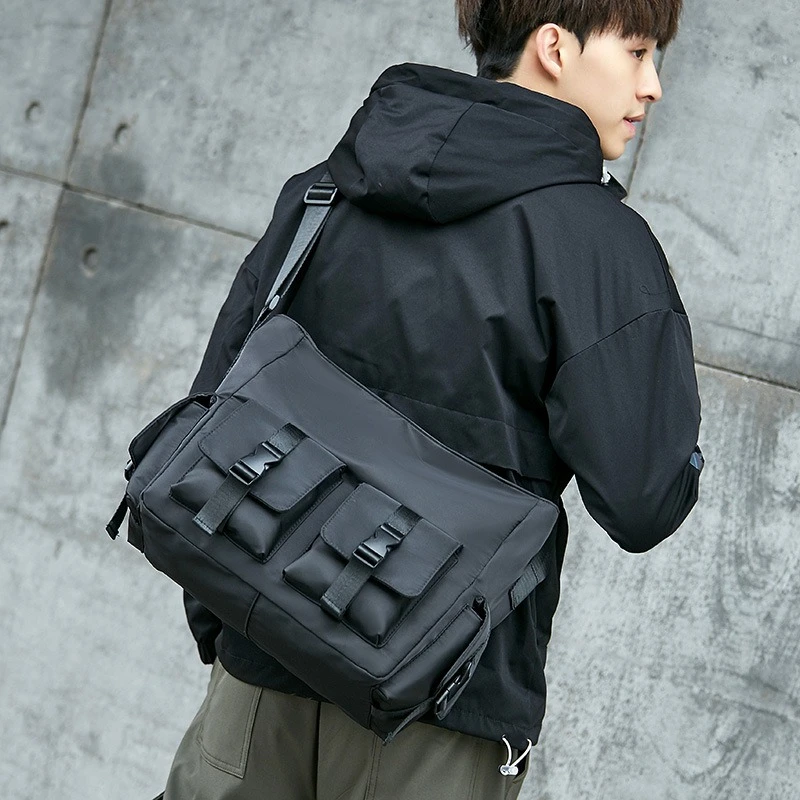 Men's Trendy Japanese-Style Cargo Messenger Bag - Large Capacity Crossbody Bag for Young Guys, Casual Versatile Shoulder Bag
