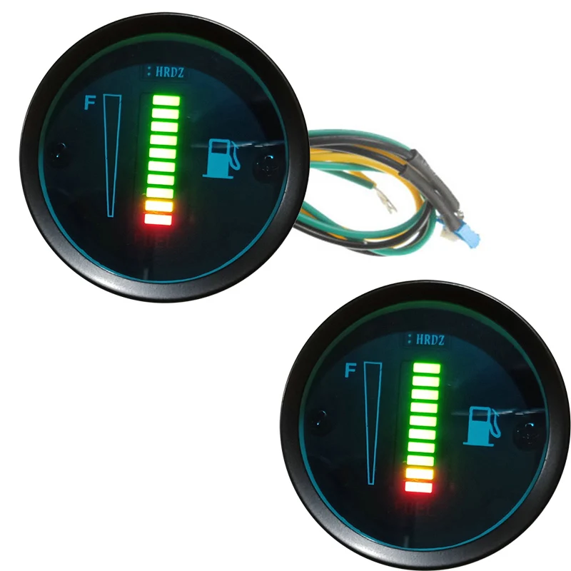 12V/24V Universal 52mm Car Motorcycle Fuel Level Meter Gauge 8 LED Light Display view 2
