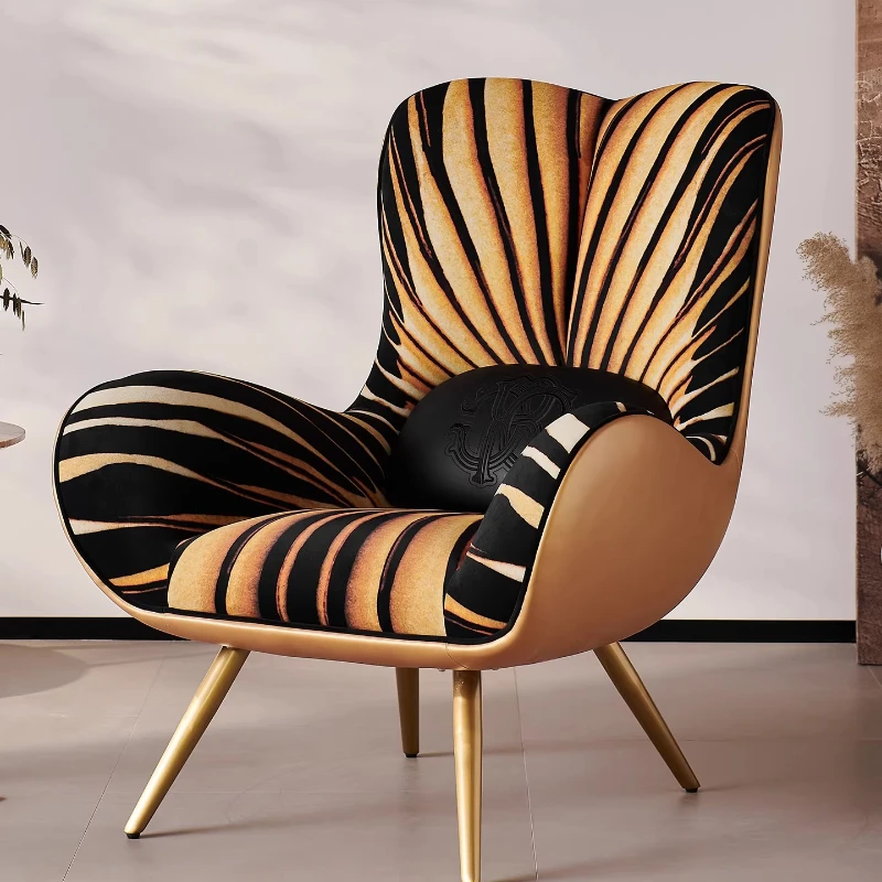 

Household living room Balcony Fabric single sofa chair High backrest Lazy recliner