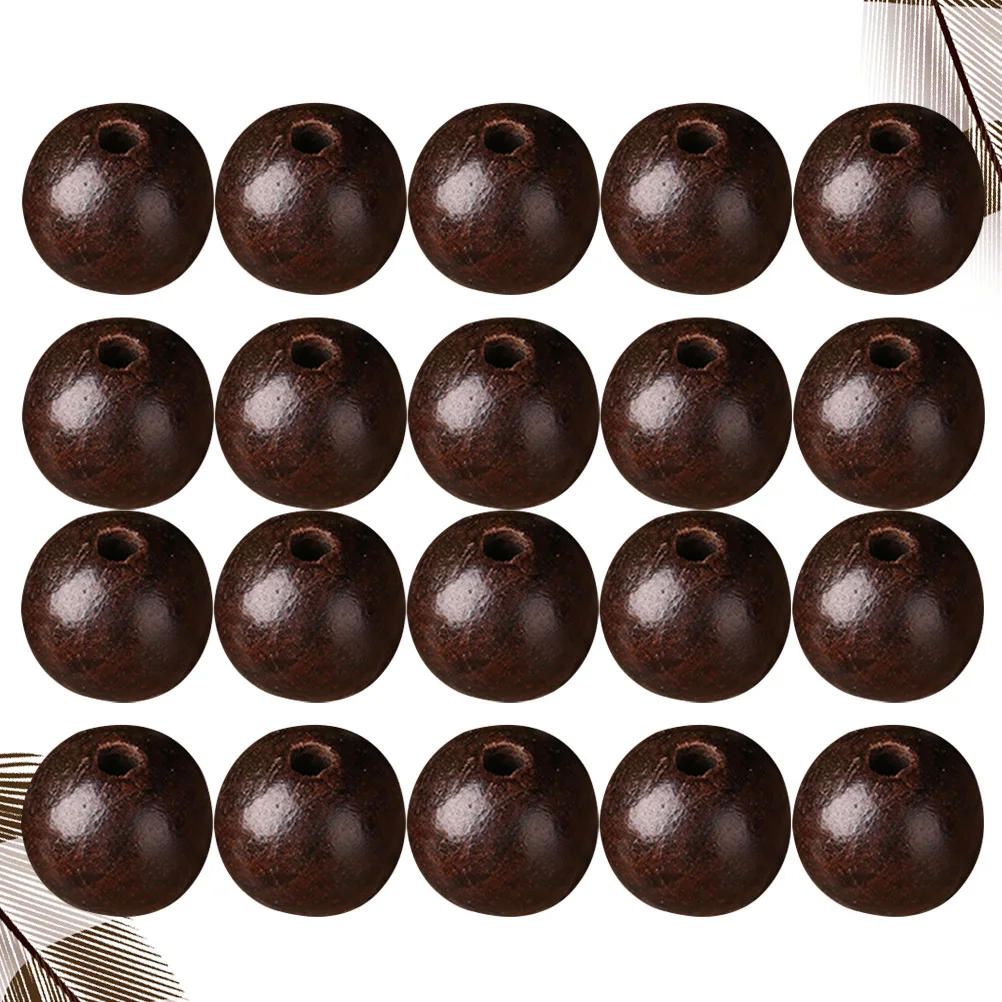 

200Pcs Round Shape Loose Wood Beads Durable Safe for DIY Jewelry Making Material 6mm Creative Fashion Beads Ornament Jewelry