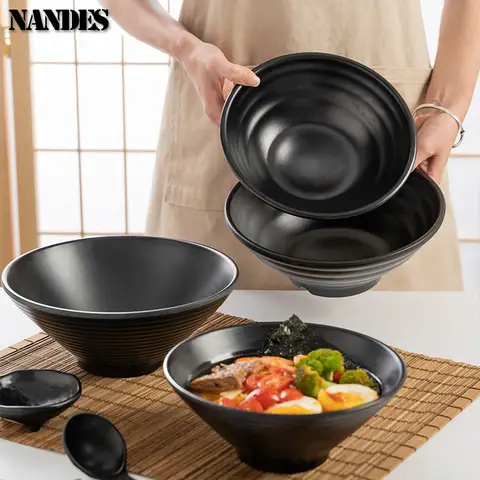 Ramen Melamin Fruktsallad Snabbmat Servis Japansk Stil Frostad Nudelskål 12 best sales skål melamin - №7