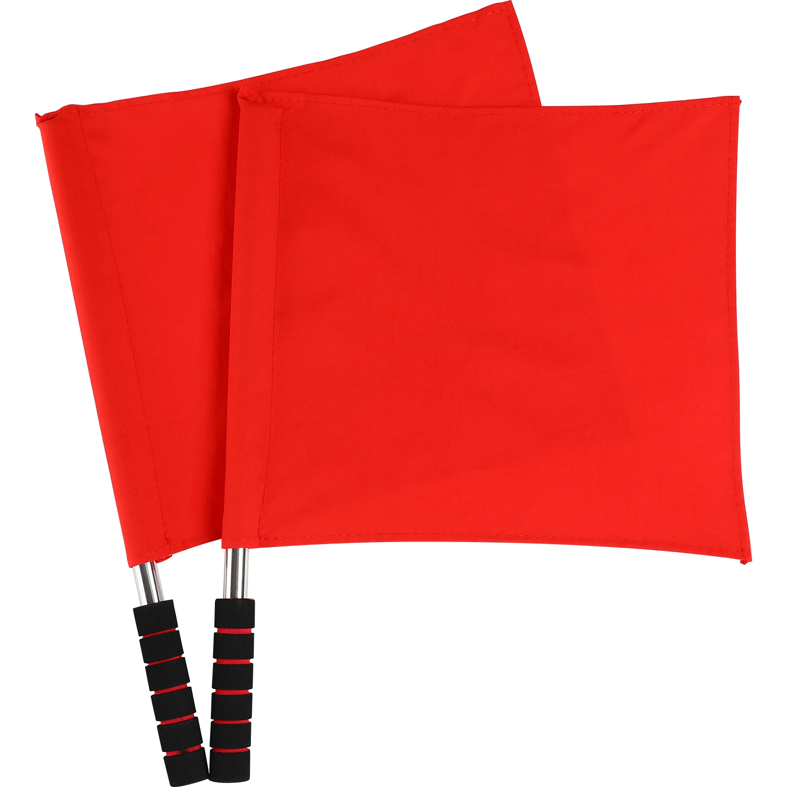 2 Pcs Signal Flag Sticker Waving Flags for Racing Fan Cheering Referee Hand Conducting Polyester Cotton Stainless Steel