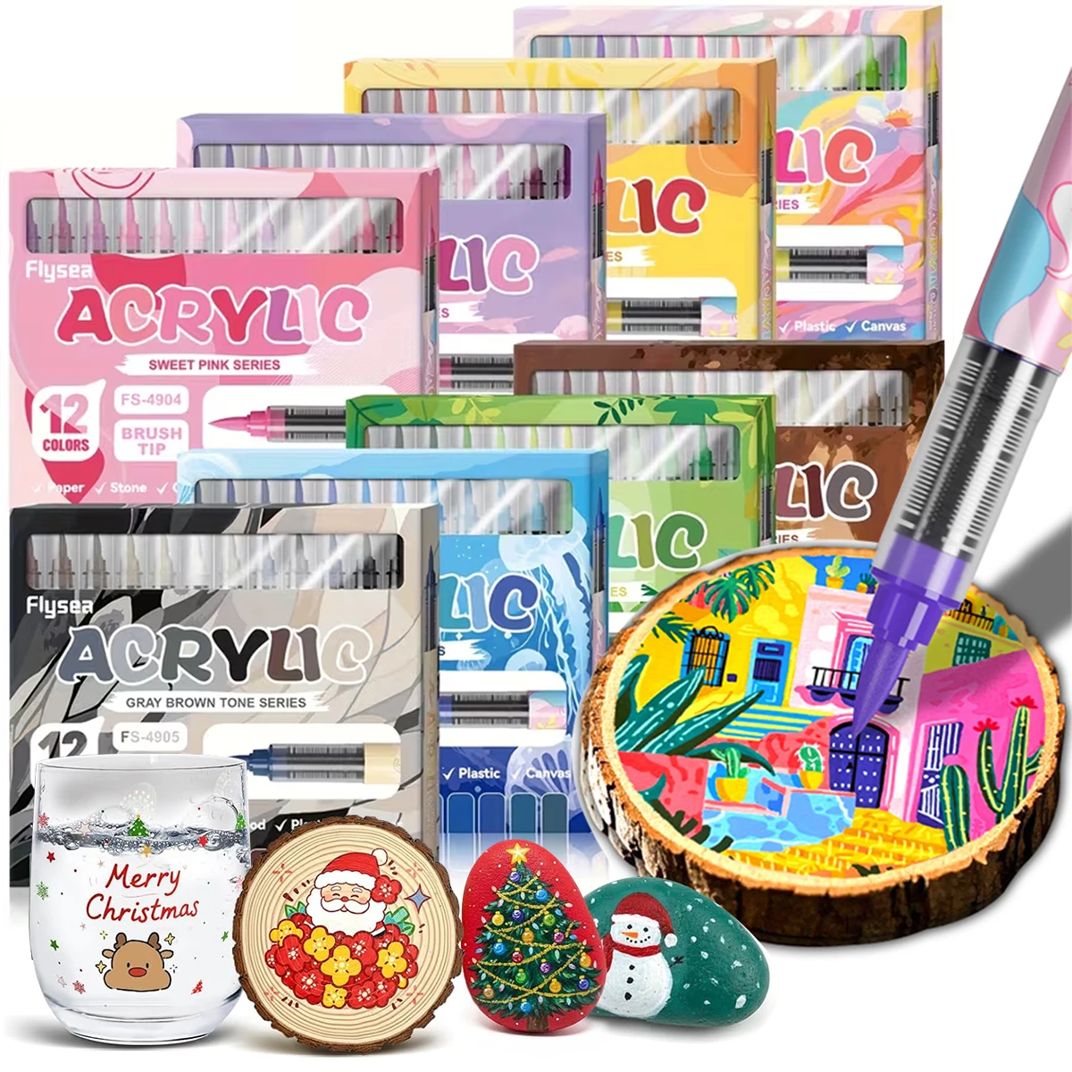 

Маркеры для рисования акриловыми красками Macaron Tones, премиум-маркеры с тонким и кистевидным наконечником, принадлежности для рисования, рукоделия и DIY