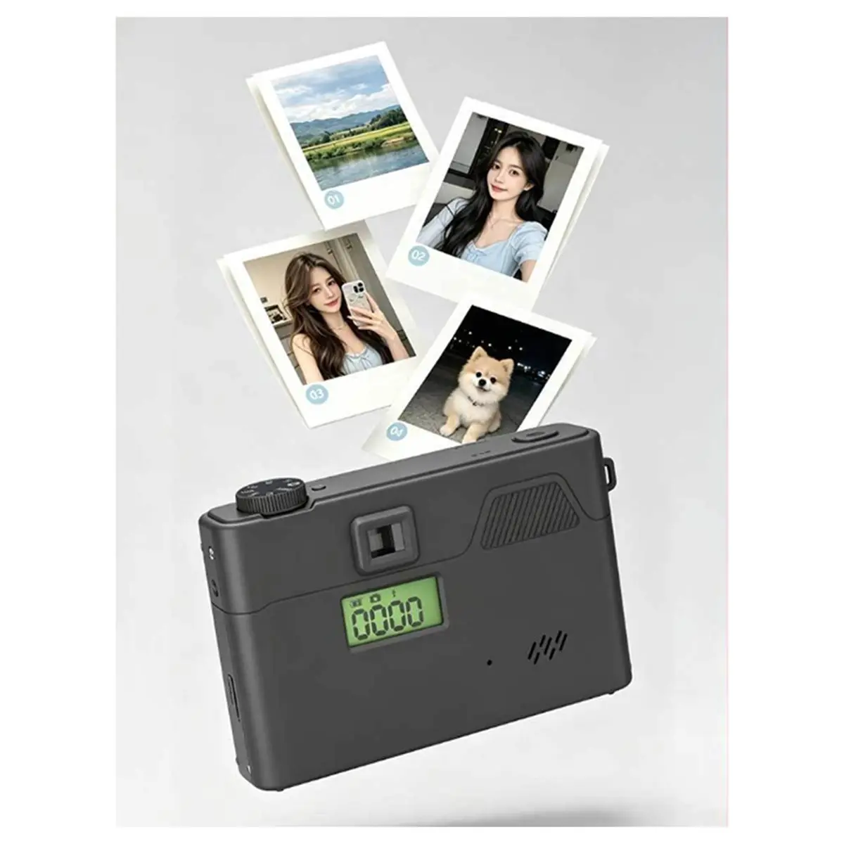 Fits for Retro Vintage Mini Screenless Digital Camera 8MP Photo LED Flash 7 Mode Filters Without Screen Camping Brown