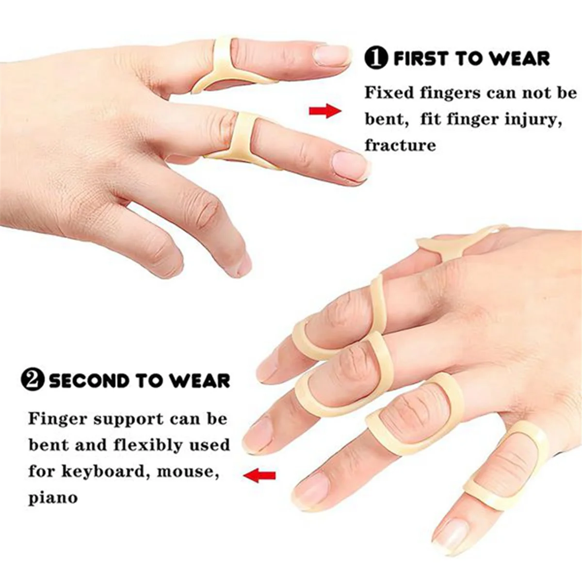 CMCN 14PCS ทนทานกันน้ํา Finger Splint Protector Light & Breathable Finger Support ลดความรุนแรง & Stabilize ข้อต่อ