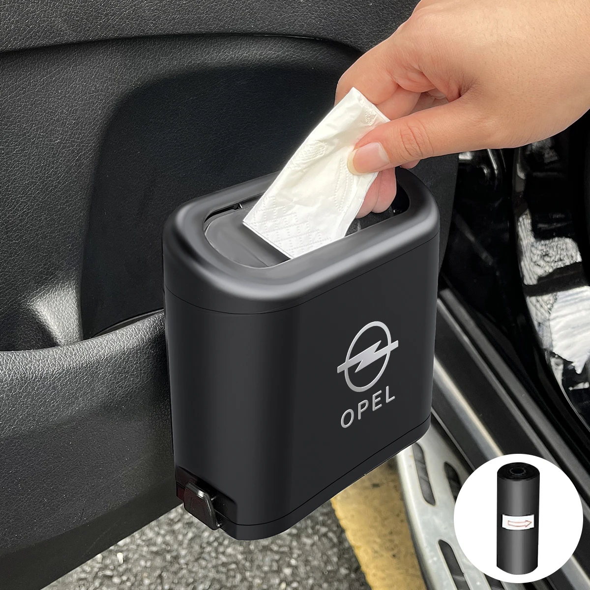 New style hidden Vehicle Garbage Dust Case Plastic Pressing Square Trash Can For Opel Astra H G J Insignia Mokka Zafira Corsa