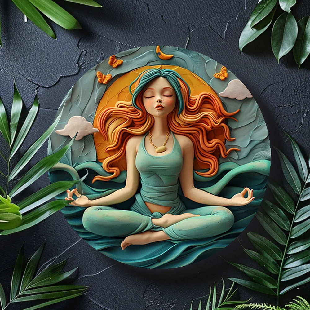

8X8" Aluminum Tin Sign For Spring & Summer - Perfect For Bedroom, Kitchen, Or Dorm Decor | Ideal Gift For Yoga