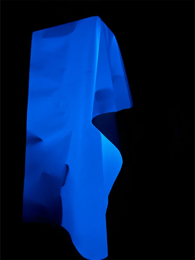 Photosensitive Fabric Color Change Night Glow Turns White To Blue Windbreaker Designer Apparel Sewing Fabrics Diy Cloth view 4