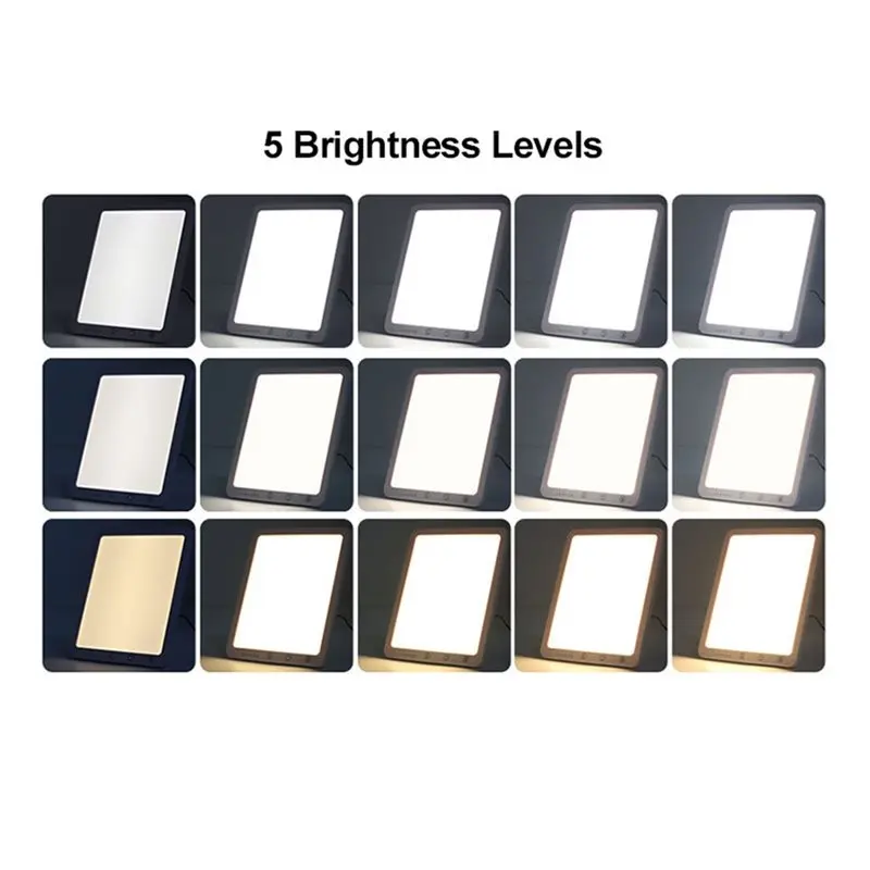 ABVG-Portable 10000 Lux LED Daylight Lamp 6 Timer Settings Memory Function 5 Brightness Levels 3 Color Temperature Options Us Pl