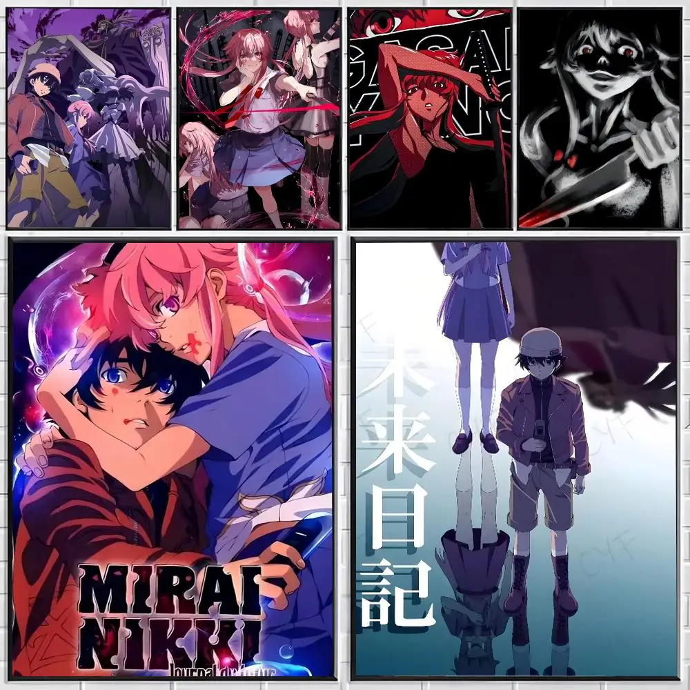 Anime M-Mirai N-Nikki Poster Stylish Wall Art for Bedroom Living Room Bar Café Home Decor Gift