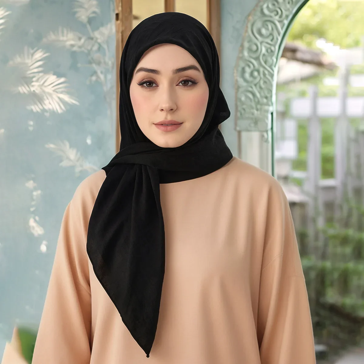 

Ramadan Plain Square 90*90cm Hijab Scarf Women Solid Muslim Headscarf Head Wrap Shawls Musulman Headband Islamic Turban Sjaal