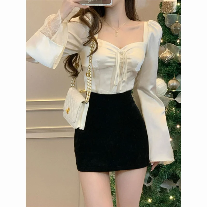 فستان نسائي طويل من الساتان مع تطريز دانتيل، تصميم ربيعي جديد، نحيف وأنيق، مناسب للارتداء اليومي