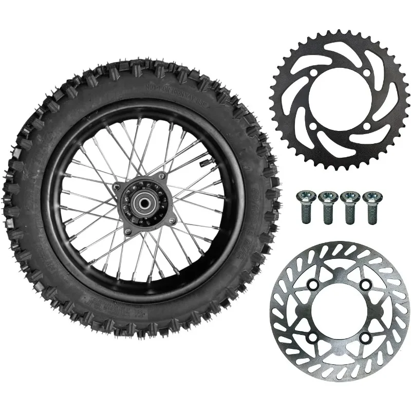 

12" Rear Rim Wheel Disk Brake 80/100-12 Tire Tube Apollo SSR 50cc 125cc XR CRF Dirt Pit Bike Tao Kayo TSD 110 TD 125 15mm Axle W