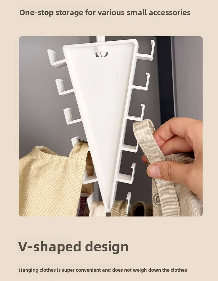 Stapelbarer V-förmiger Multi-Haken Aufhänger, Platzsparender Schrank-Organizer für Wohnheim & Zuhause – Detail 5