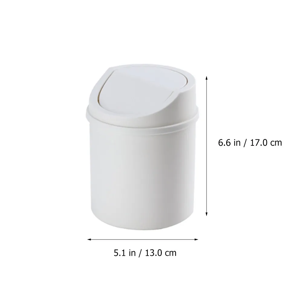 2Pcs Desktop Plastic Trash Containers Mini Garbage Bins Covered Rubbish Holders Odor Resistant Waste Organizers for Home Office